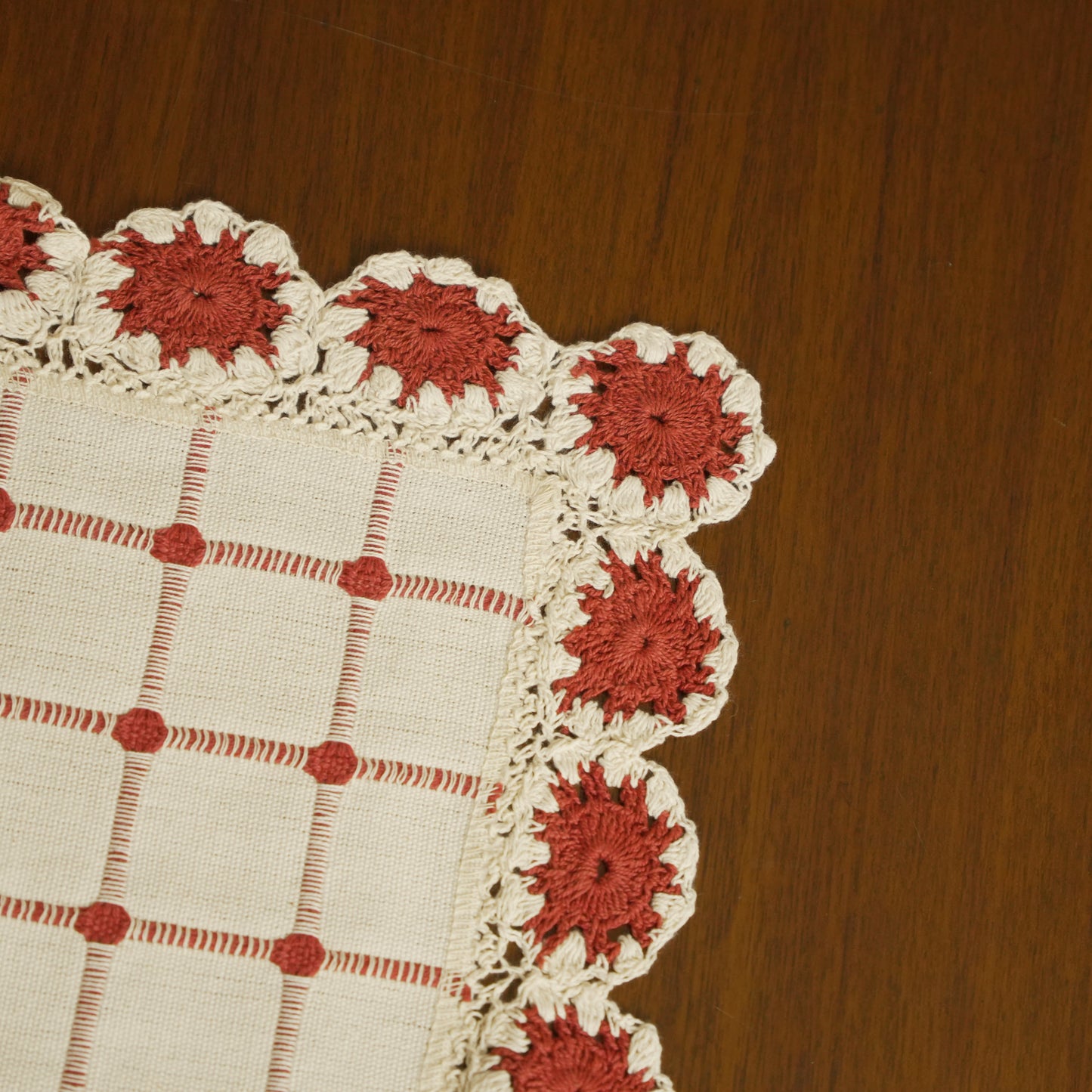 Handcrafted Crochet Rectangular Cotton Table Mat  (Set of 2)