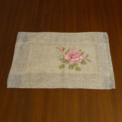 Rustic Linen Embroidered Table Mat (Set of 2)