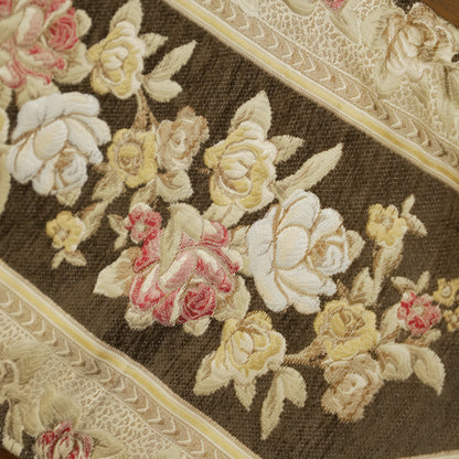 Vintage Rose Dining Table Runner With Tassels