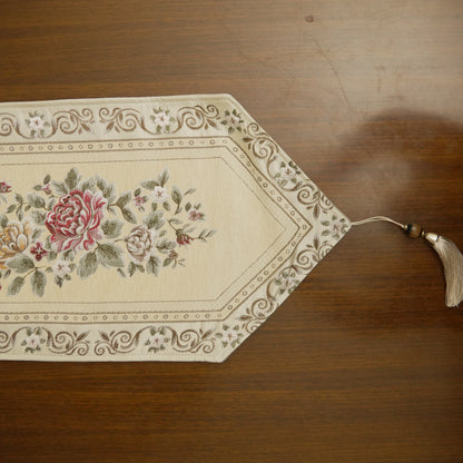 Vintage Rose Woven Dining Table Runner