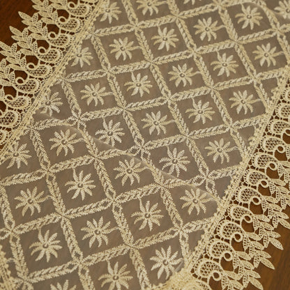 Premium Geometric Lace Table Runner with Tassels