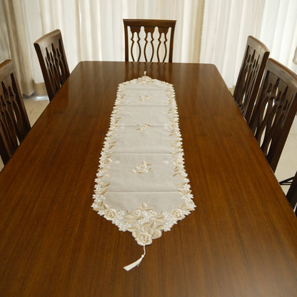White Decorative Dining Table Runner