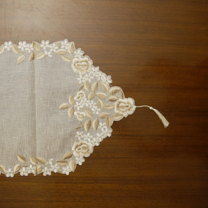 White Decorative Dining Table Runner