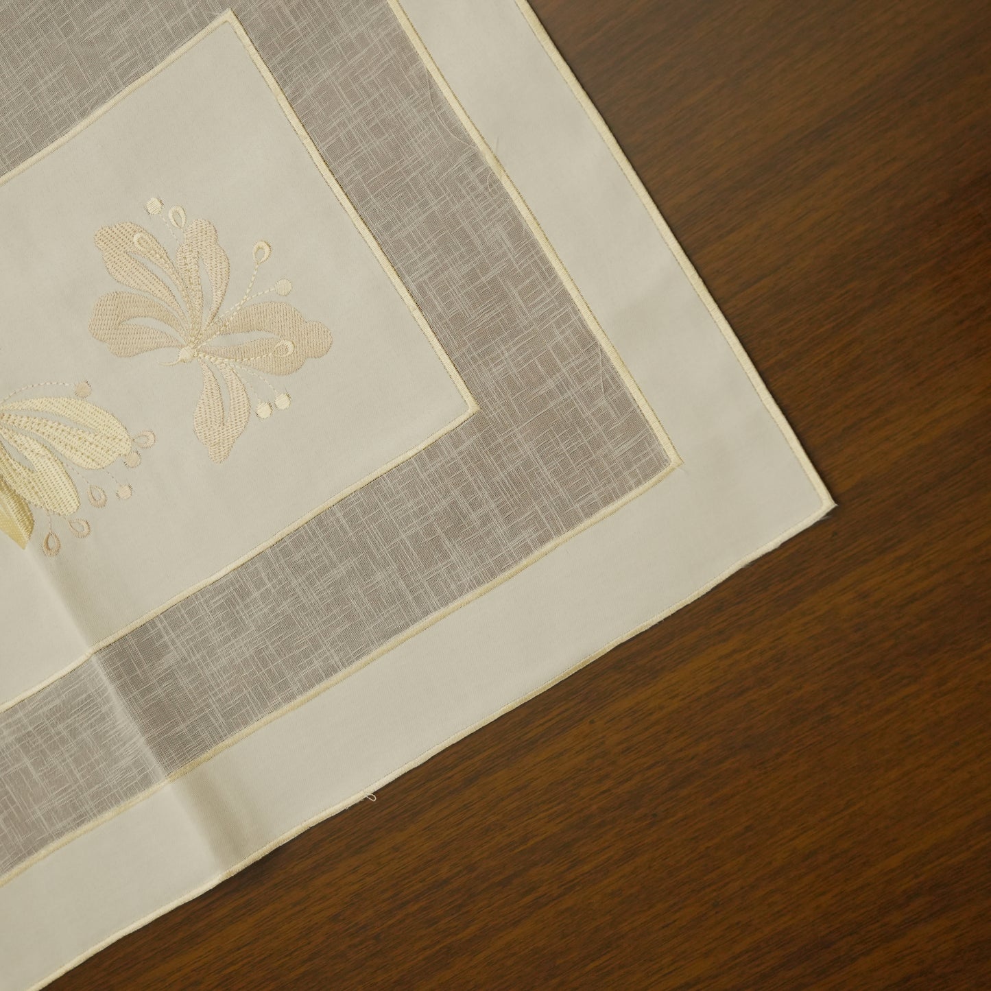 Elegant Butterfly Embroidered Short Table Runner