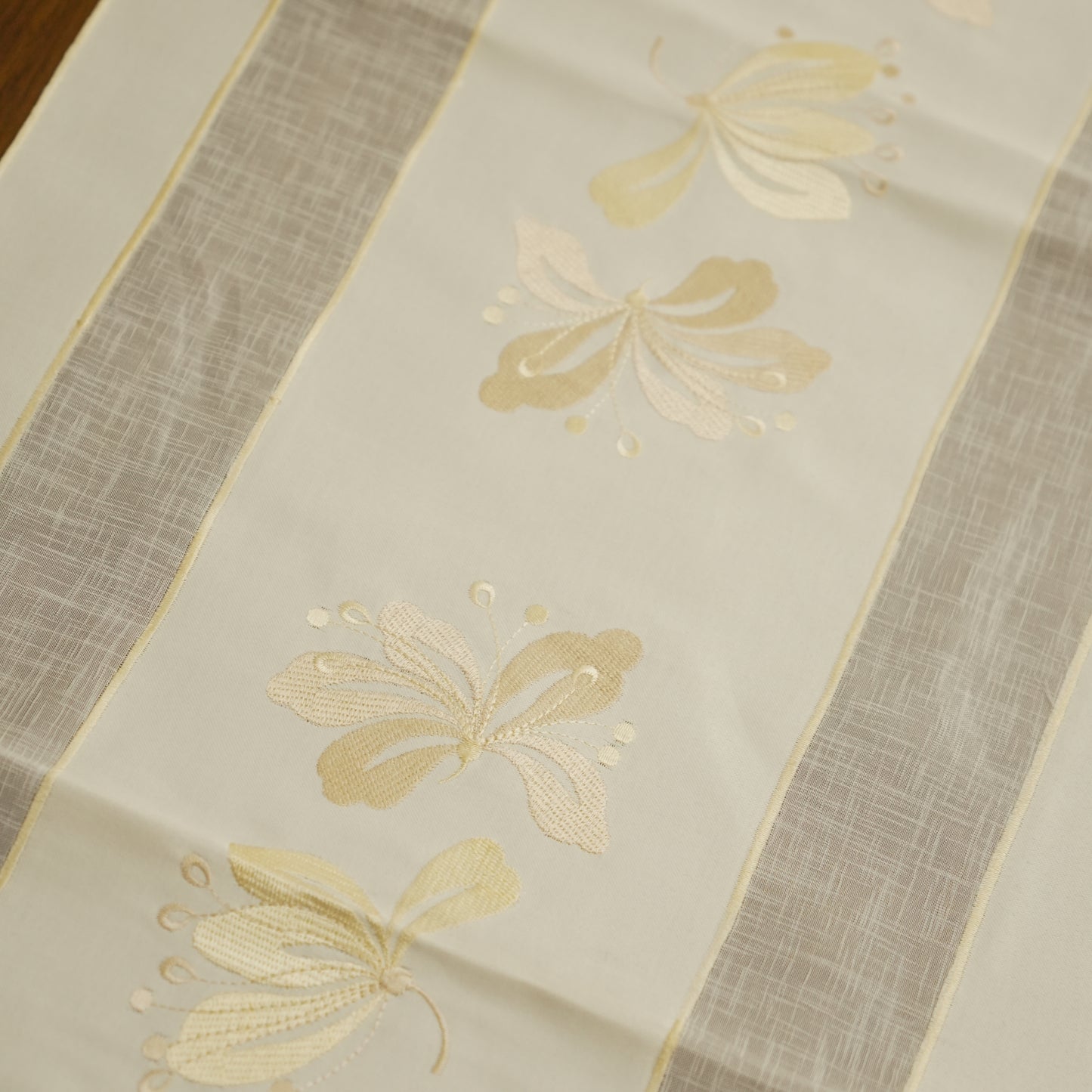 Elegant Butterfly Embroidered Short Table Runner