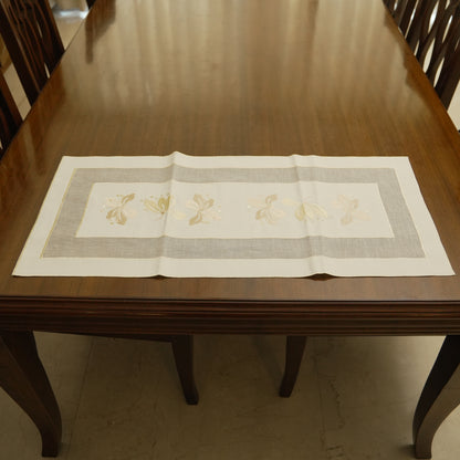 Elegant Butterfly Embroidered Short Table Runner