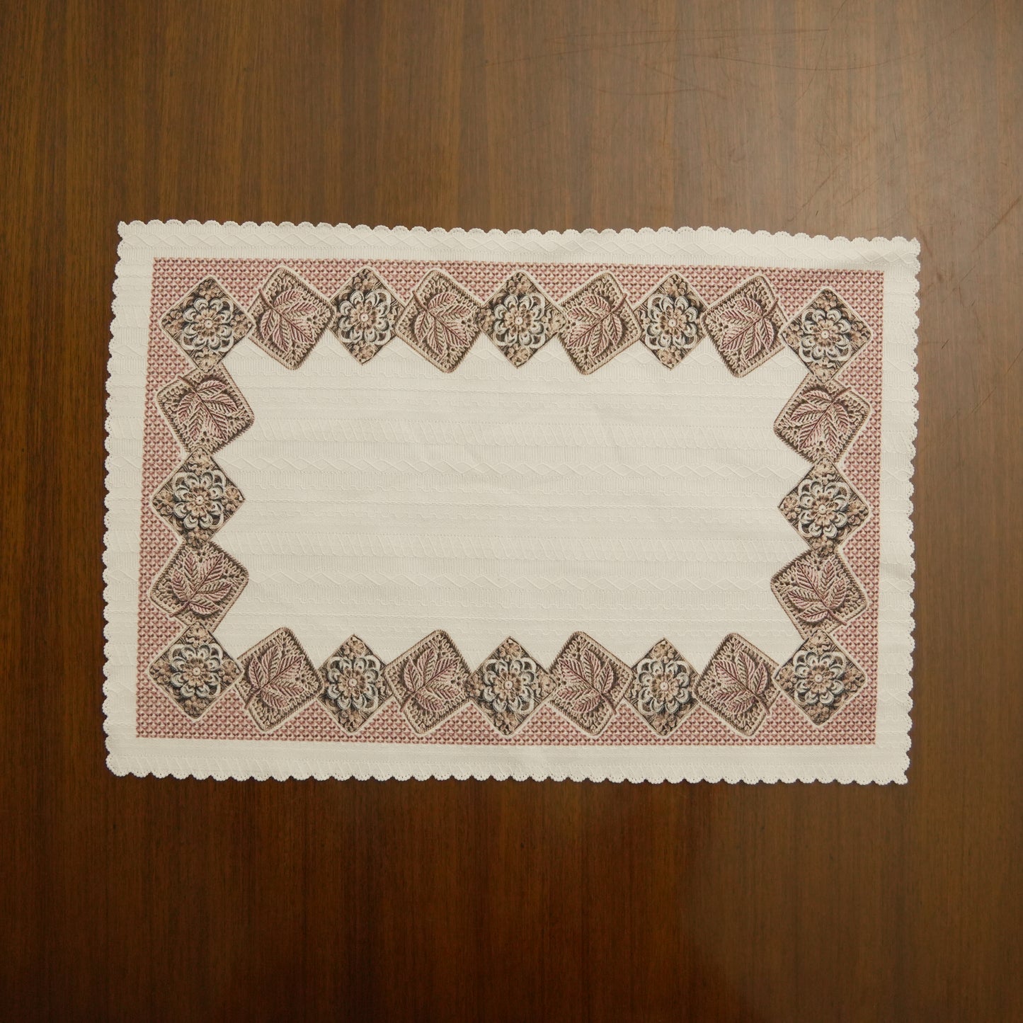 Beige Decorative Dining Table Mat (Set of 4)