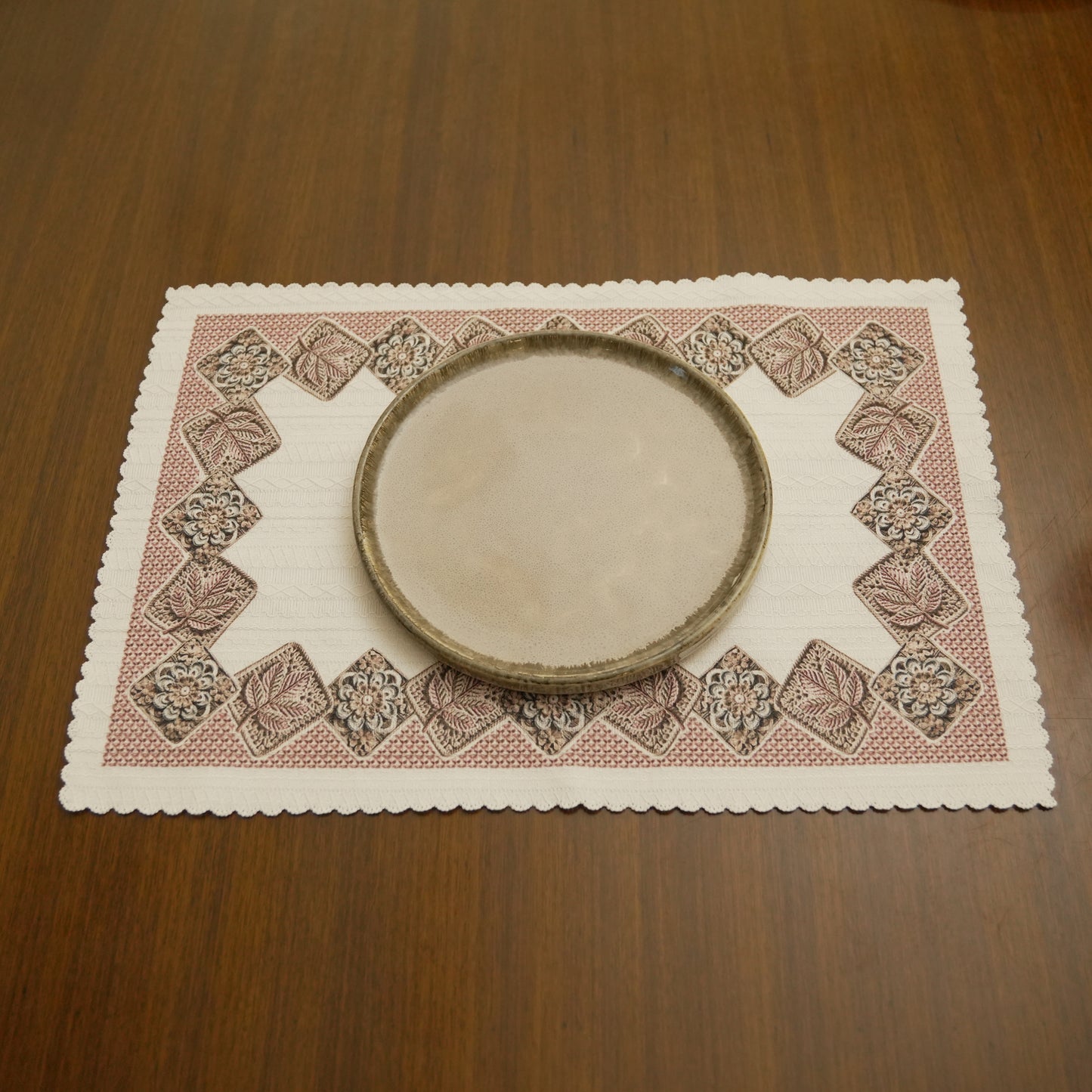 Beige Decorative Dining Table Mat (Set of 4)