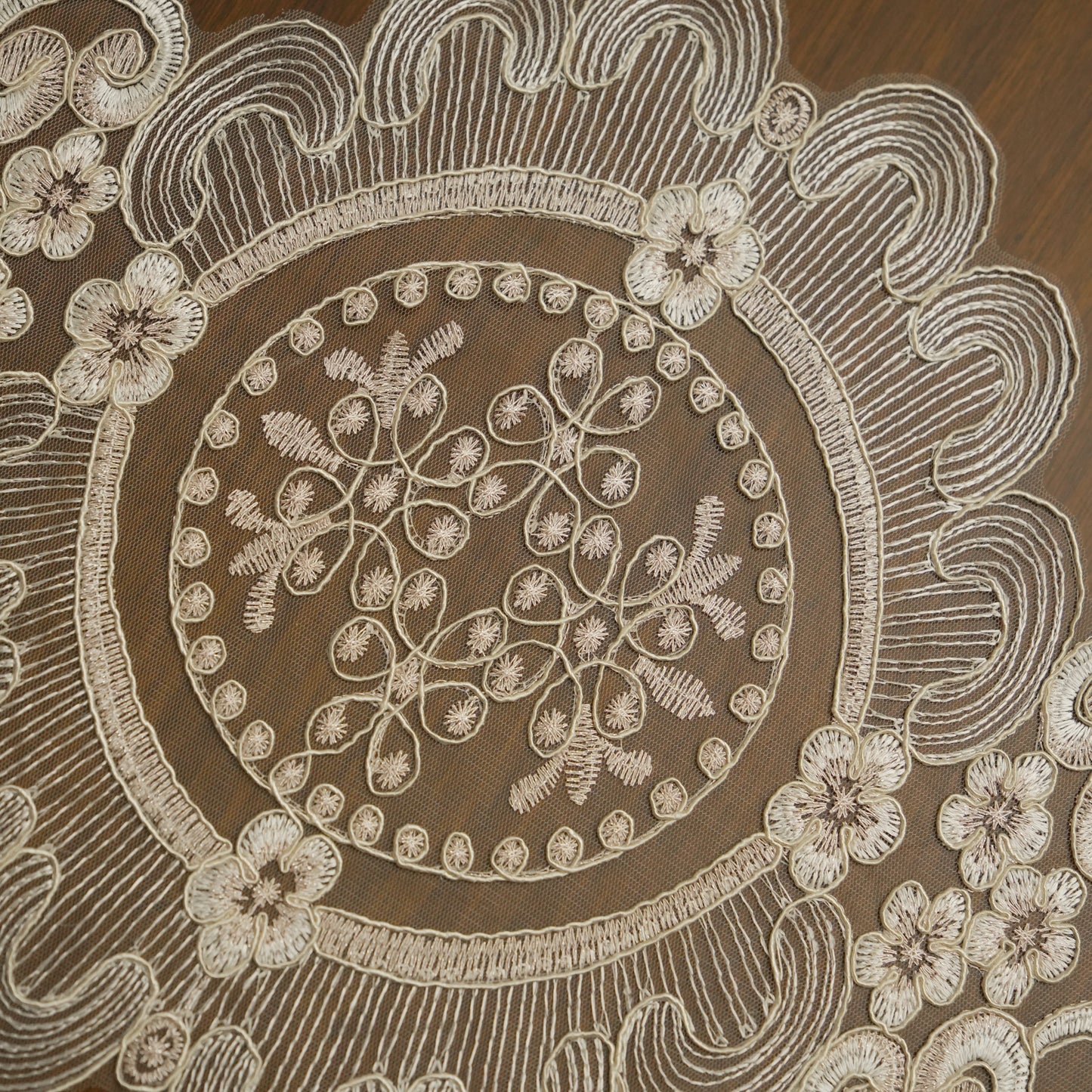 Elegant Embroidered Lace Decorative Table Mat (Set of 2)