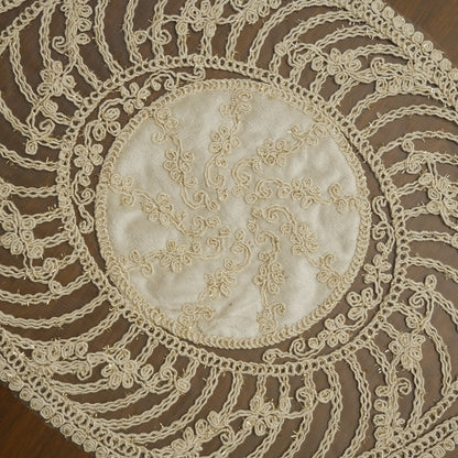 Luxury Oval Embroidered Lace Table Mat (Set of 2)