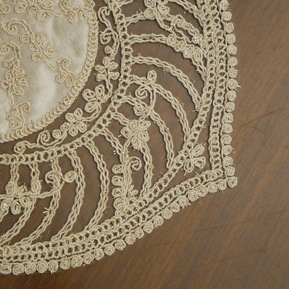 Luxury Oval Embroidered Lace Table Mat (Set of 2)