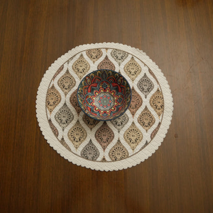 Round Geometric Jacquard Table Mat (Set of 4)