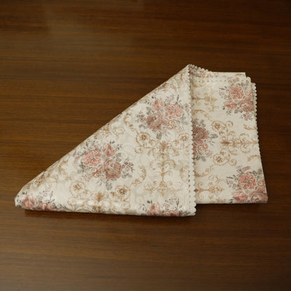 Vintage Rose Damask Printed Table Cloth (6 Seater)
