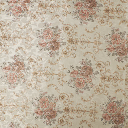 Vintage Rose Damask Printed Table Cloth (6 Seater)