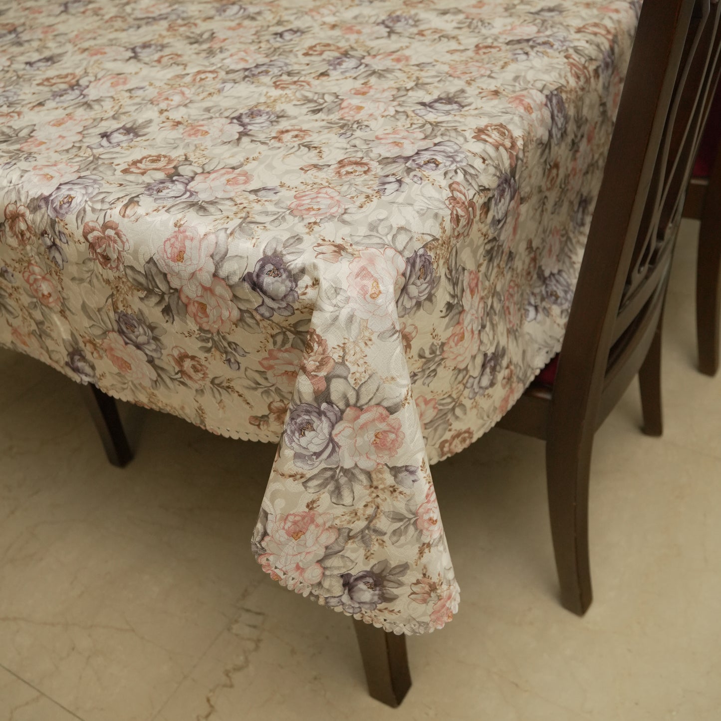 Vintage Floral Printed Table Cover (6 Seater)