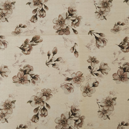 Elegant Blossom Printed Table Cover with Charcoal Border (6 Seater)