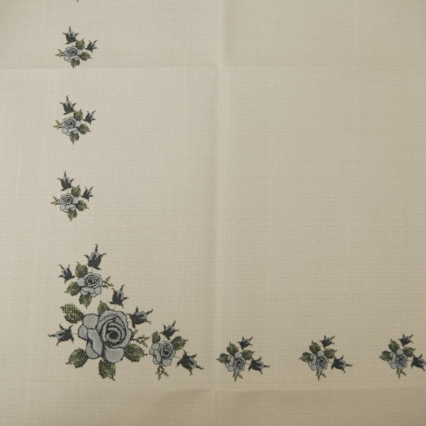 Elegant Grey Rose Printed Table Cover (6 Seater)