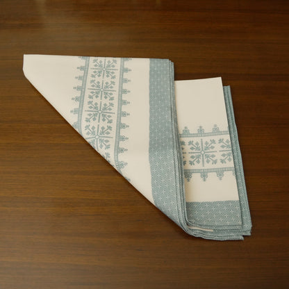 Scandinavian Grey Border Printed Table Cover (6 Seater)