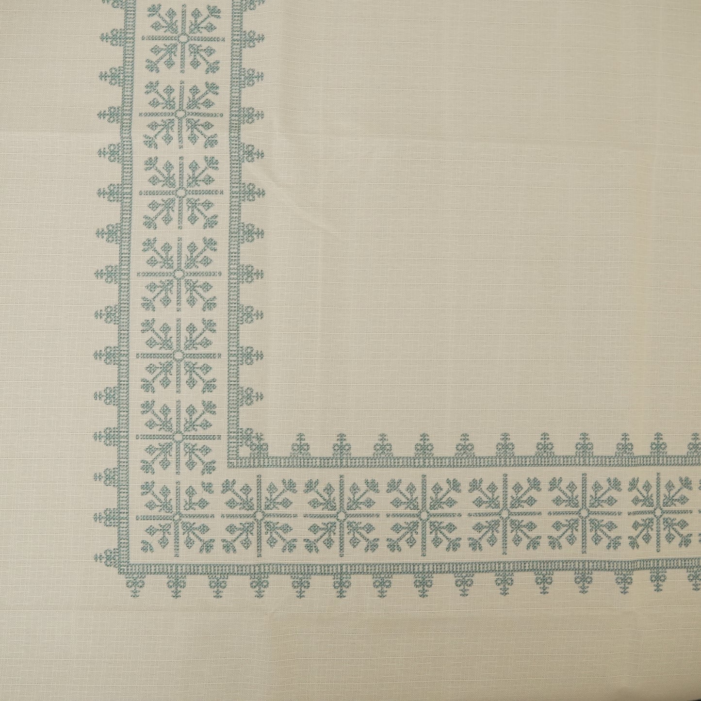 Scandinavian Grey Border Printed Table Cover (6 Seater)