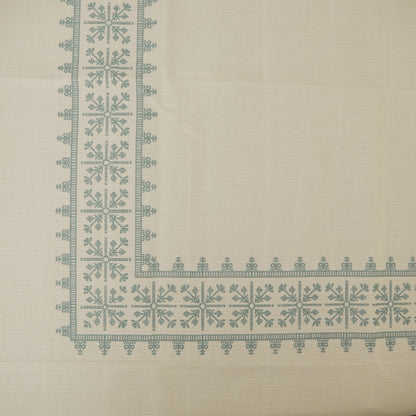 Scandinavian Grey Border Printed Table Cover (6 Seater)