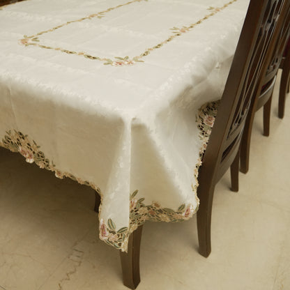 Premium Ivory Dining Tablecloth (8 Seater)