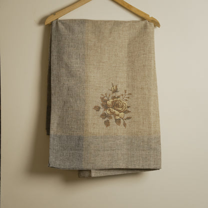 Premium Linen Look Embroidered Table Cover (6 Seater)