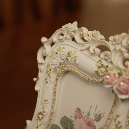 Luxury Victorian White & Gold Dual Photo Frame with Rose Accents