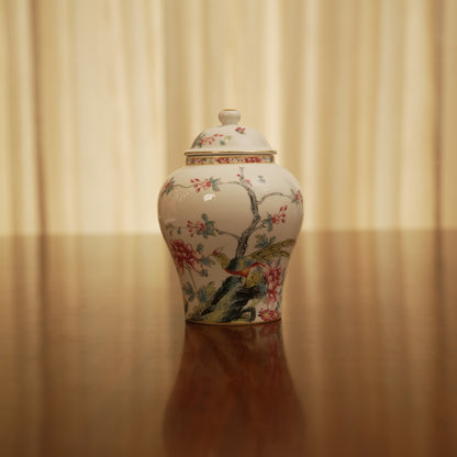 Luxury Floral Porcelain Jar with Lid