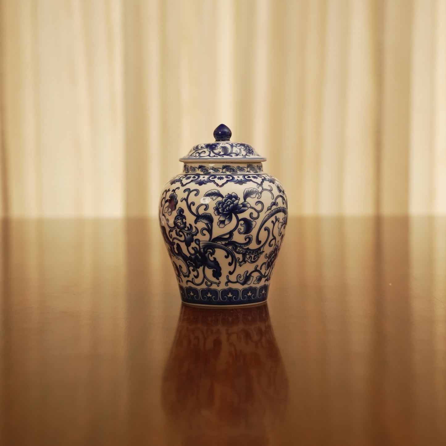 Decorative Blue & White Ginger Jar