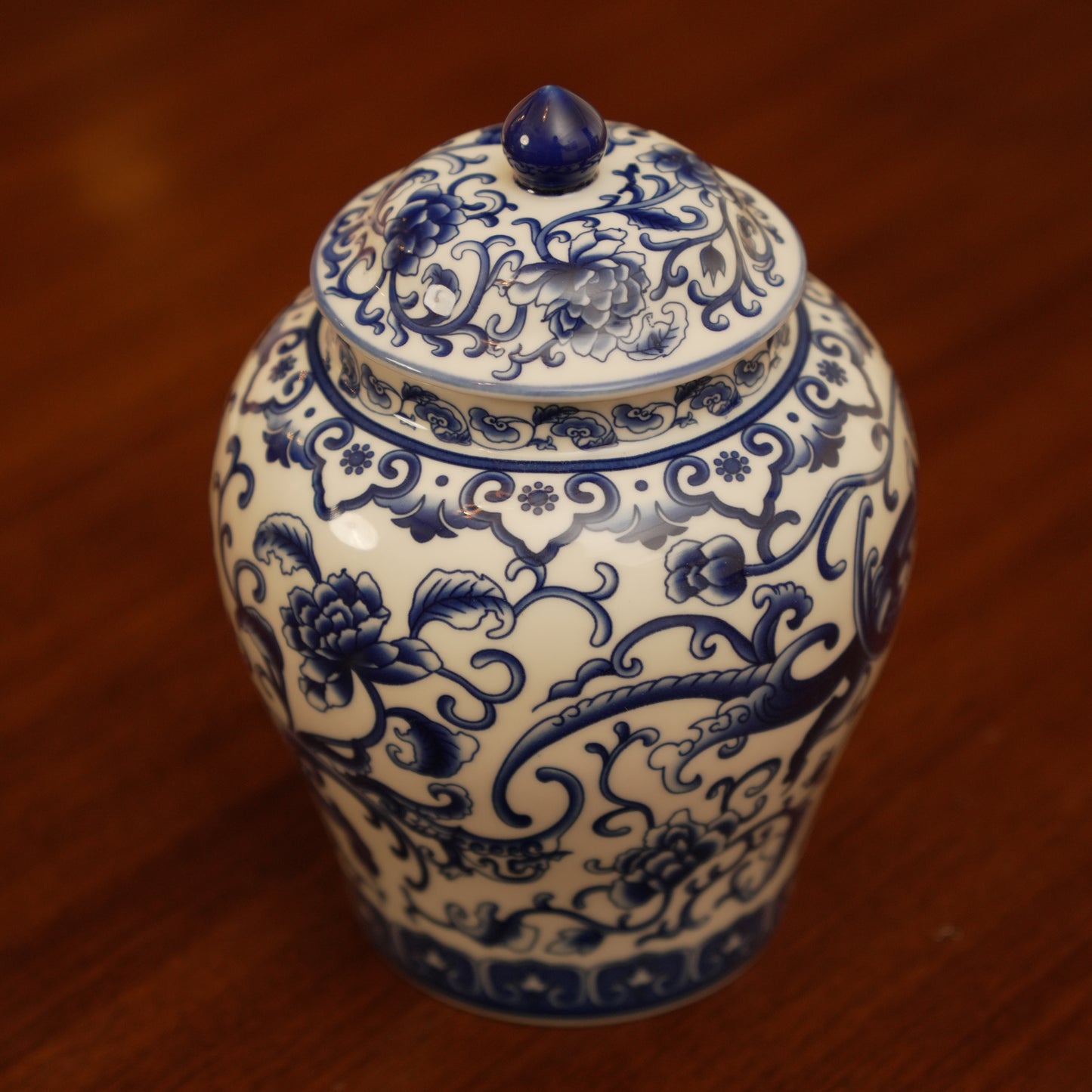 Decorative Blue & White Ginger Jar