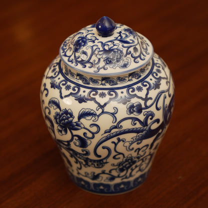 Decorative Blue & White Ginger Jar