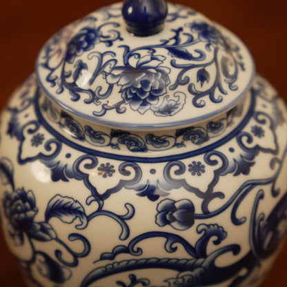 Decorative Blue & White Ginger Jar