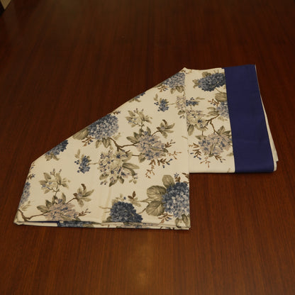 Timeless Floral Dining Table Cover with Royal Blue Finish