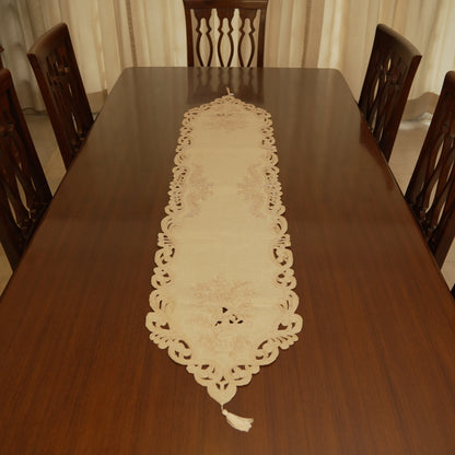 Classic Cutwork Table Runner with Tassel (Long)