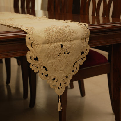 Classic Cutwork Table Runner with Tassel (Long)