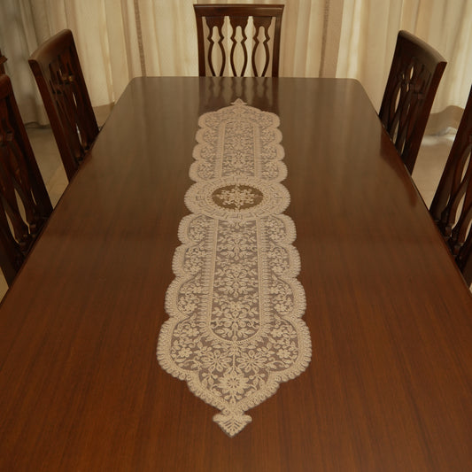 Elegant Embroidered Lace Table Runner (Long)