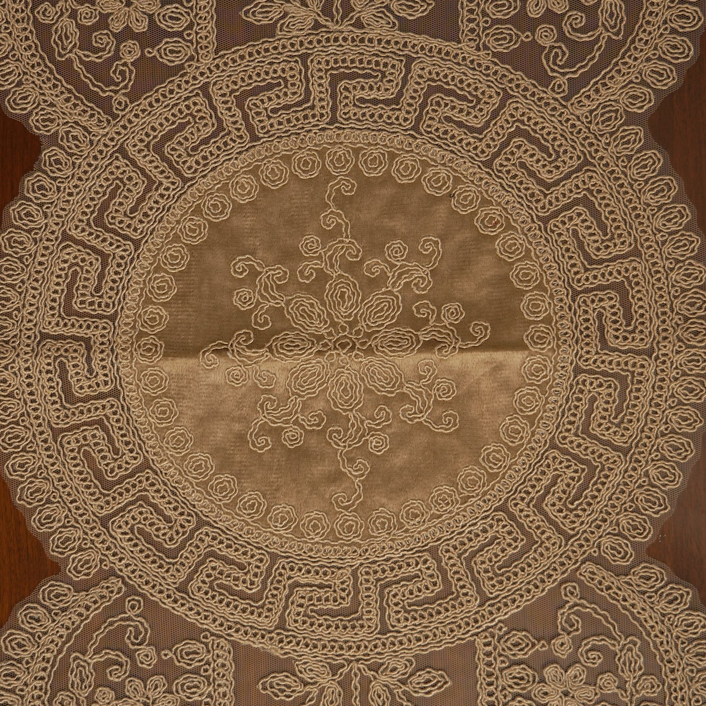 Elegant Embroidered Lace Table Runner (Long)