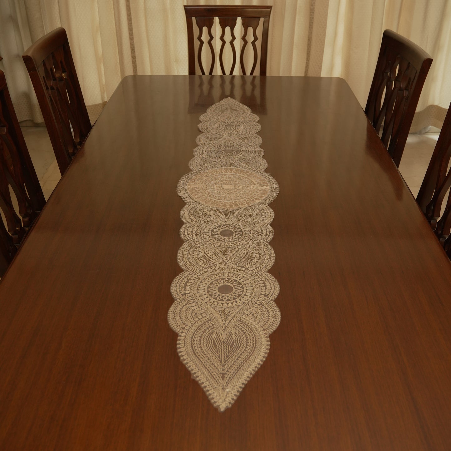 Ornate Medallion Lace Table Runner (Long)