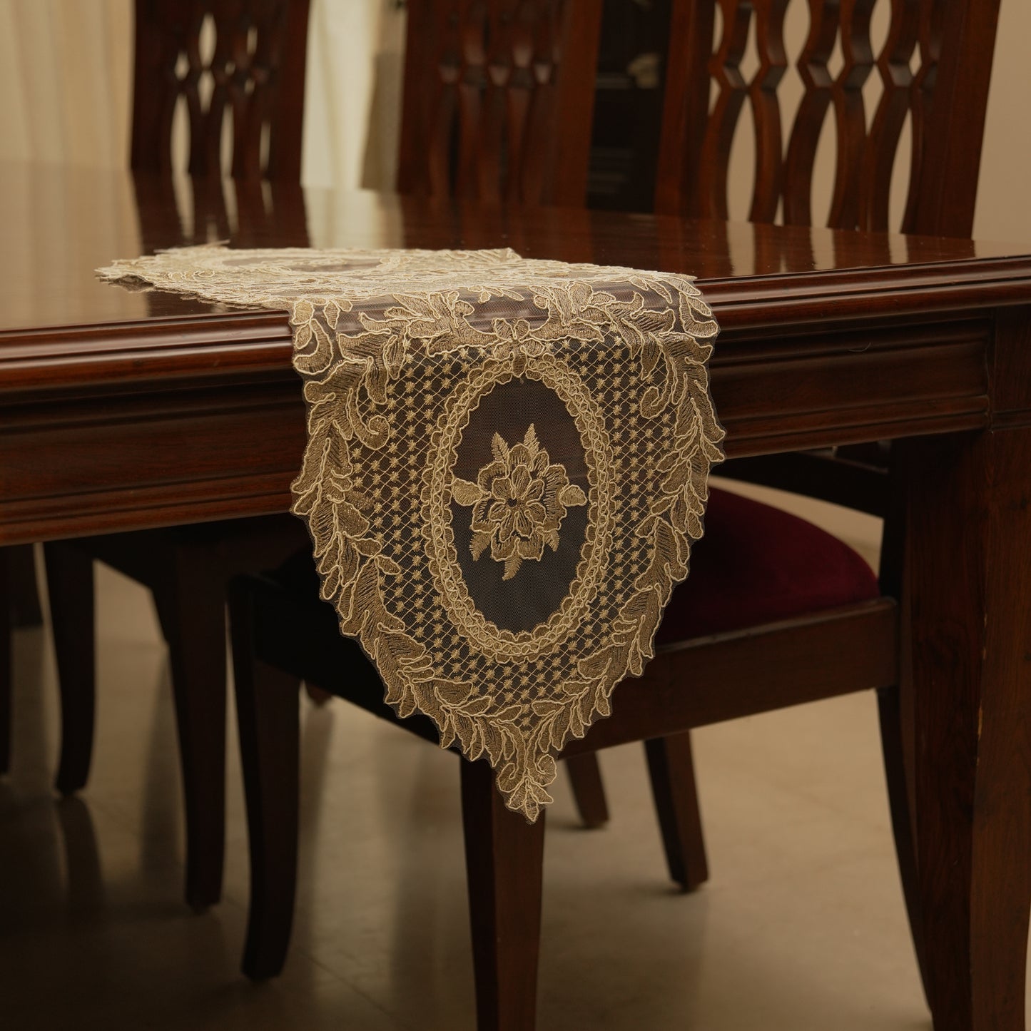 Elegant Sheer Lace Table Runner (Small)