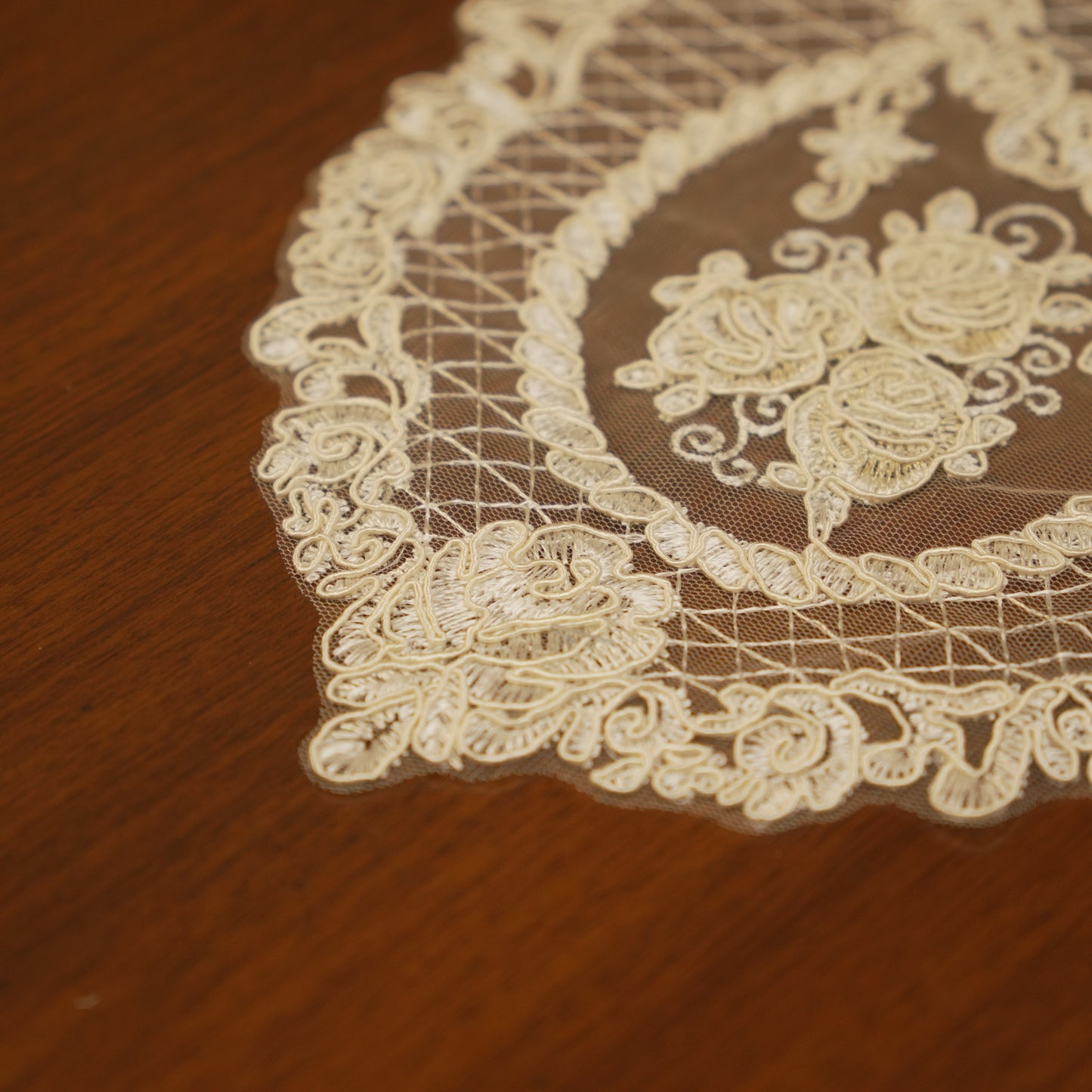 Ornate Sheer Lace Table Runner (Small)