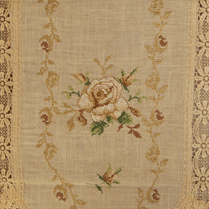 Heritage Lace Embroidered Table Runner with Tassel (Long)