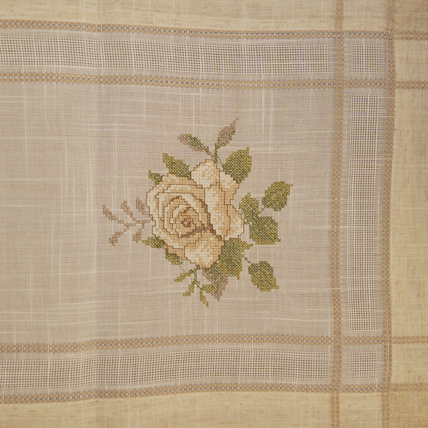 Classic Beige Floral Table Runner (Long)