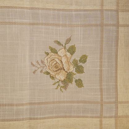 Classic Beige Floral Table Runner (Long)