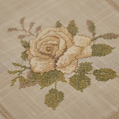 Classic Beige Floral Table Runner (Long)