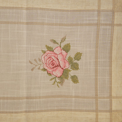 Minimal Rose Embroidered Table Runner (Long)
