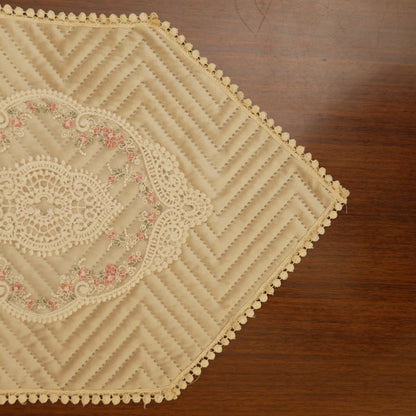 Royal Champagne Quilted Table Runner (Long)