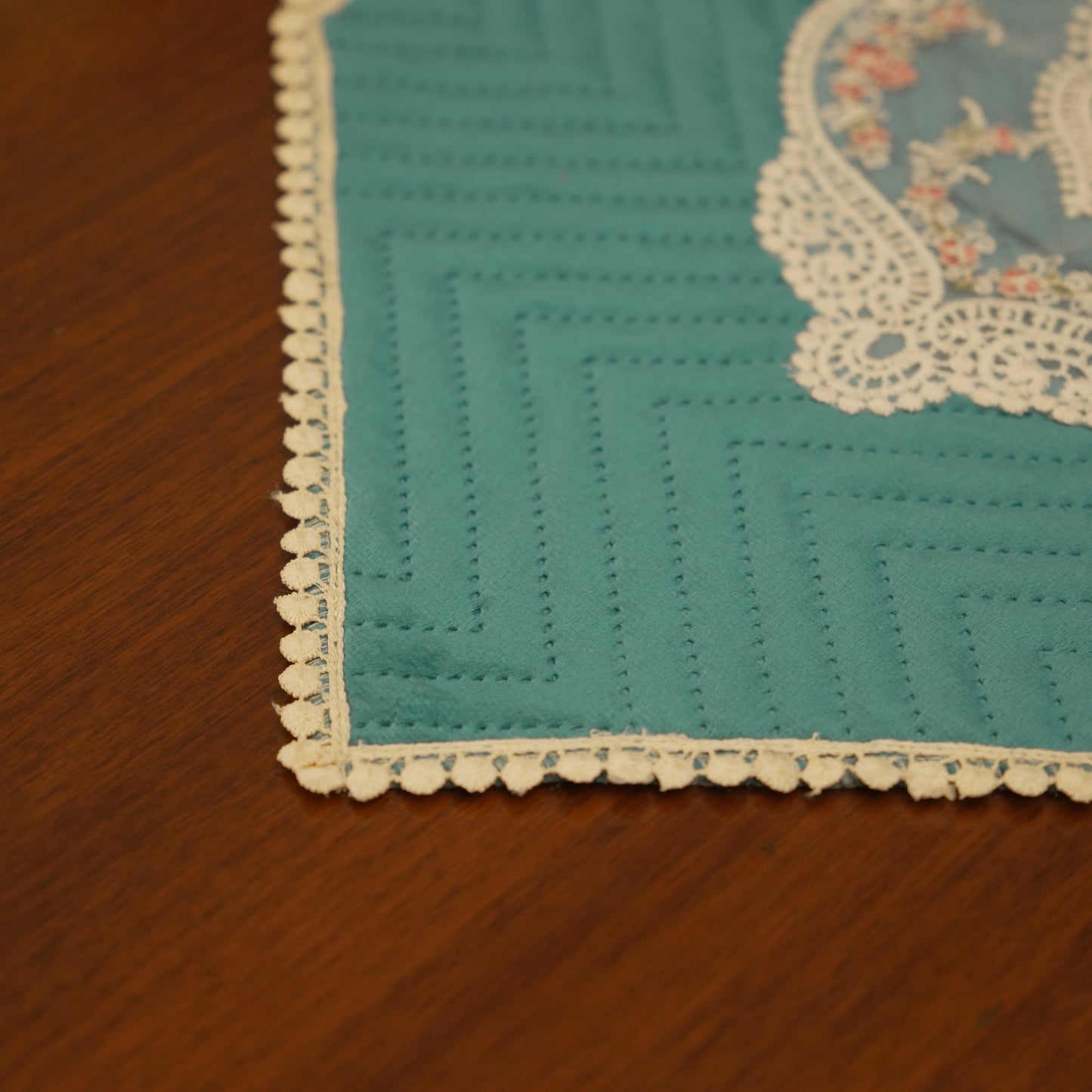 Royal Teal Quilted Table Runner (Long)