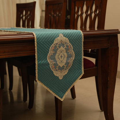 Royal Teal Quilted Table Runner (Long)
