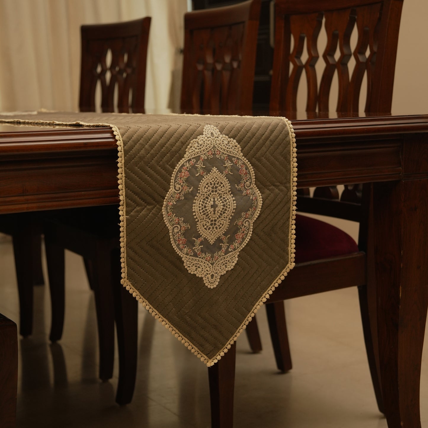 Royal Chevron Lace Table Runner (Long)