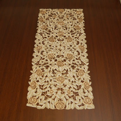 Golden Garden Cutwork Table Runner